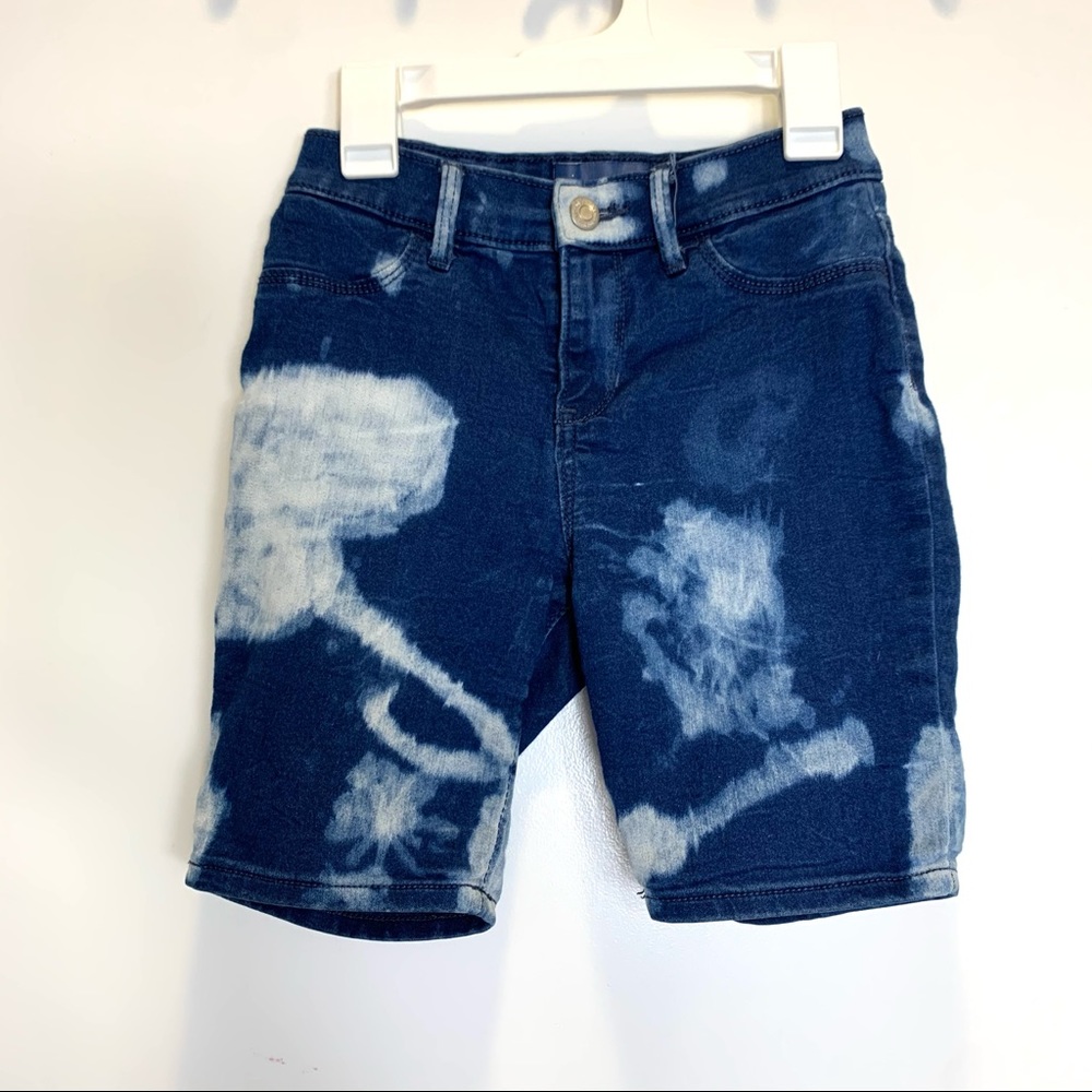 Sale🎈Old Navy Blue Bleached Denim Jean Shorts Tie Dye Bermuda Bottoms Kids 12